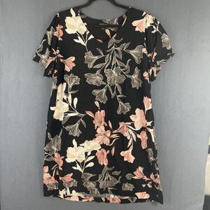 Nicole Miller Originals Linen Blend Floral Dress Women's XL